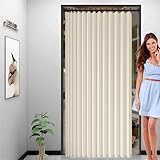 Tende Pieghevoli Magnetiche 260 x 150 cm Divisorio per Stanza, Isolamento Termico, per La Privacy Tende Pieghevoli a Fisarmonica per Camera da Letto, Soggiorno, Beige