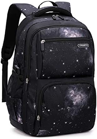 Galaxy Childrens Backpacks for Boys Middle School Bag with USB Charger, Capacity Primary Elementary Bookbags, Boys Travel Rucksack