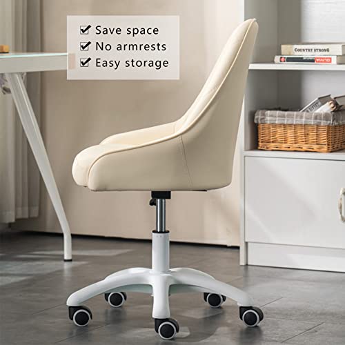 Chaise de bureau ergonomique pour soulager le dos avec assise réglable compacte blanche