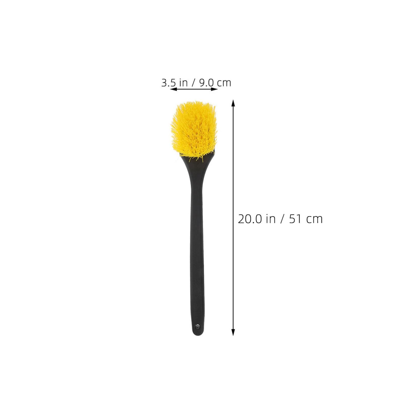 SHINEOFI Spazzola per Pulizia Cerchi e Pneumatici 2 Pezzi Plastico | Impugnatura Lunga, per Lavaggio Auto e Pulizia Gomme, Accessorio per Detailing Uso Versatile