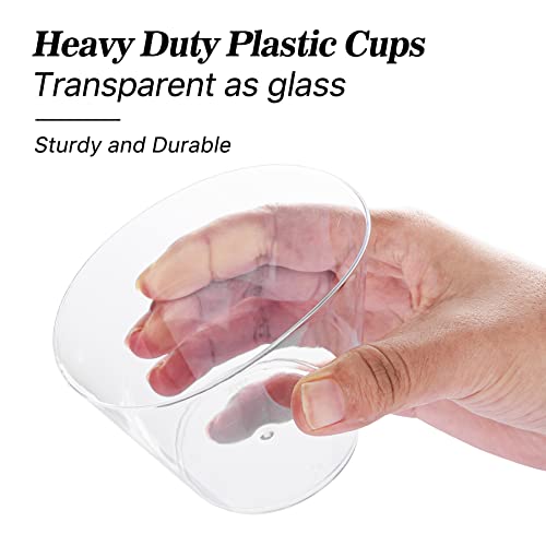 N9R 100 Pack Clear Plastic Cups 9Oz, Disposable Plastic Cups Tumblers, Heavy Duty Cocktail Cups For Weeding, Party #TOP1