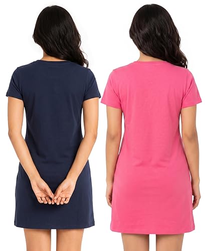 Image of Real Basics Women's Cotton Printed Knee Length Nightdress