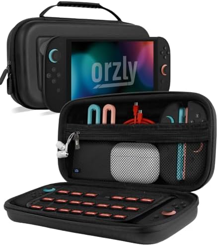 Orzly Every Single Switch Case, Black, 7.9 inch Switch 2, Elegant