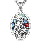 Grmdit Santa Muerte Necklace 925 Sterling Silver Cadenas de la Santa Muerte Pendant Santa Muerte Rosary Jewelry Gifts for Men Women