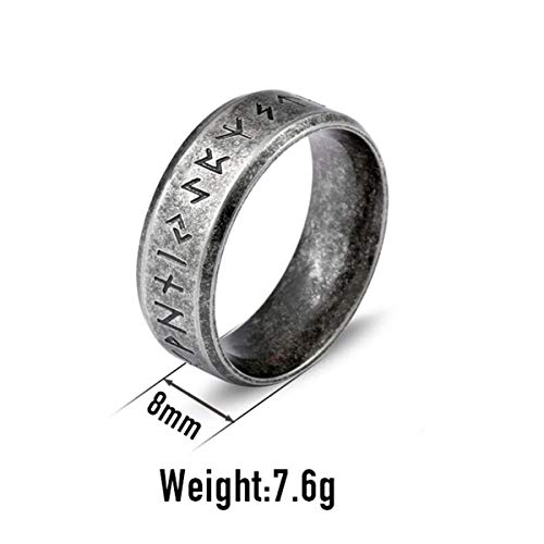 Zmy Home Genuine Stainless Steel Mens Ring Fashion Punk Rock Viking Nordic Text Jewelry Rings (8) #TOP3
