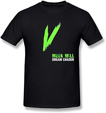 Meek Mill Dream Chaser V Logo Graphic T Shirt Printing Short Sleeve Black