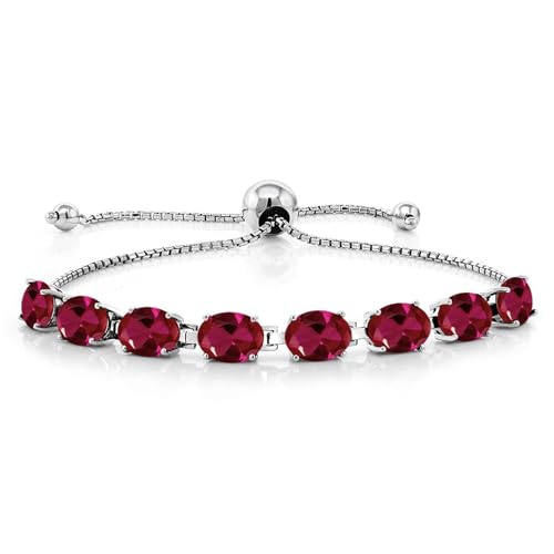 Gem Stone King 5-10 Cttw Gemstone Birthstone 8-Stone Tennis Bracelet