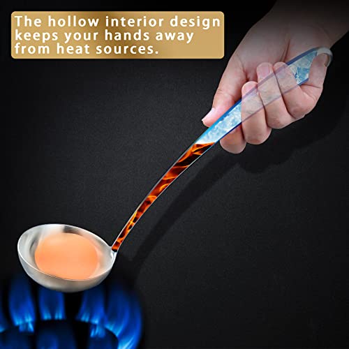 Soup Ladle Stainless Steel With Long Handle,Durable & Sturdy Kitchen Ladle Spoon,Serving Ladle For Cooking,Portioning, Gravy,Sauces,14Inch #TOP2