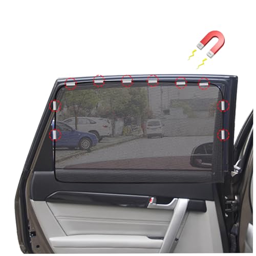 Image of Magnetic Car Rear Side Window Shade (2 Pcs) - Easy Install Sun Shade for Baby, Pets & Car Owners, UV Protection & Heat Blocking, Universal Fit for Most Cars, Durable & Reusable