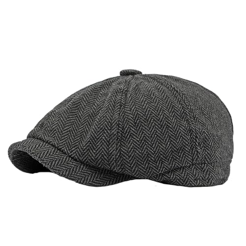 Boné francês para crianças, boina listrada em estilo para homem e mulher, design clássico, acessório de moda casual, perfeito para o dia a dia na primavera e outono. Boné com viseira, Preto