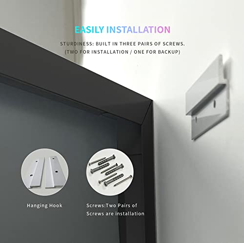 Amorho Led Bathroom Mirror 40X32 Inch, Front Light And Rgb Backlit, Color Changing Lighted Vanity Mirror For Wall, Black Framed, Dimmable, Anti-Fog, Memory, Shatterproof (Horizontal/Vertical) #TOP5