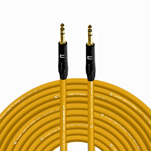 COLUBER CABLE 1/4 TRS Male to 1/4 TRS Male - 200ft, Yellow