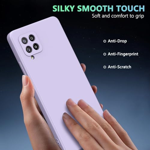 Image of DIZORO Liquid Silicone Case with Microfiber Coushioning Compatible for Samsung Galaxy A12 /M12 /F12 Shockproof Slim Back Cover, Gel Rubber Full Body Protection - Purple