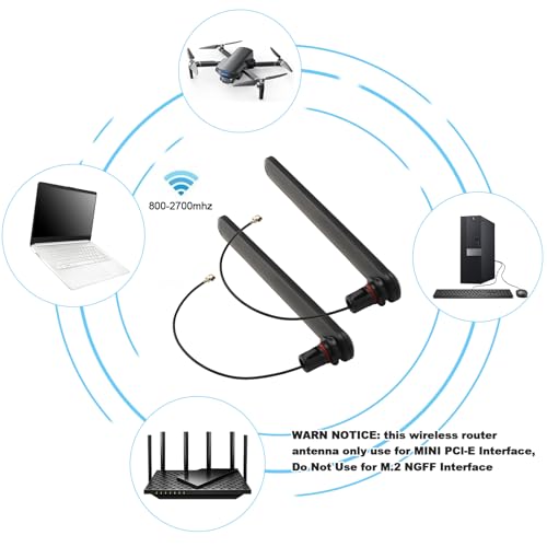 Antena de encaixe IPEX omnidirecional 4G Mini 3dBi com cabo de 10 cm 1,13 sem instalação para Verizo