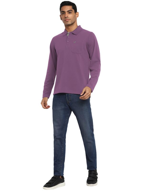 Image of AMERICAN CREW Full Sleeves Polo Collar T-Shirt with Pocket for Men