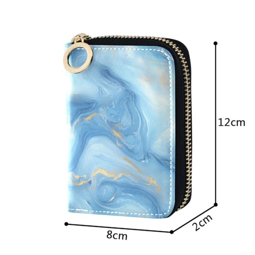 Blue Marble Women's Card Holder Wallet Durable PU Leather with RFID Blocking Full-Zip Security 11 Slots in Mini Size, Ideal for Purse Travel or Daily Organization4