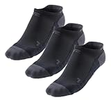 R-Gear CEP Compression Running Socks For Men, No Show with Heel Tab, Light Cushion | Breathable, Maintain Blood Circulation, Moisture Control, Anti Blister | L, Black, 3 Pack