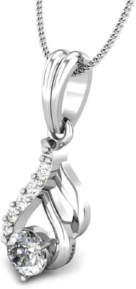 1 CT Round Colorless Moissanite Engagement Pendant, Wedding Bridal Pendant, Eternity Sterling Silver Solid Diamond Solitaire -Prong Anniversary Promise Gift for Her
