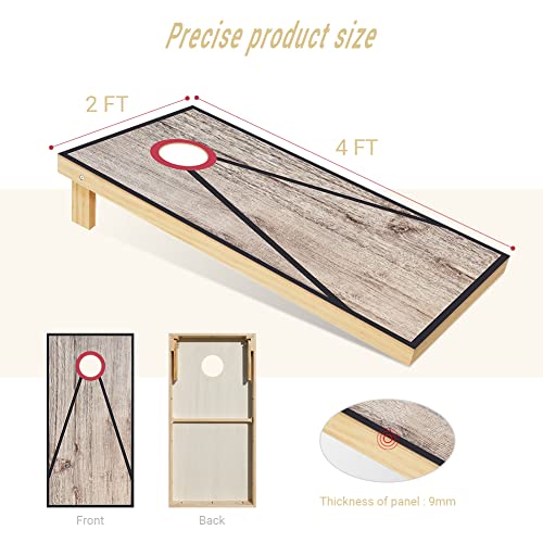 Corn Holes Outdoor Game Set: 4X2 Solid Wood Cornhole Set Includes 2 Wooden Cornhole Boards, 8 Corn Hole Beans Bags For Corn Hole Indoor And Outdoor Toss Games (Sb402) #TOP1