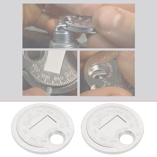 ECSiNG 2 Stück Zündkerzenspalt-Messwerkzeug Zündkerzenspalt-Einstellwerkzeug Metrisches Imperiales Messgerät Zündkerzenspalt-Messmünze Zinklegierungs-Messmünze