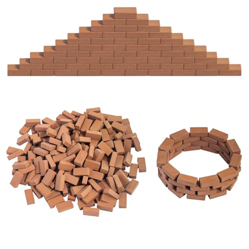 SAMCAMI 200PCS Mini Bricks for Landscaping 1/12 Scale Miniature Dollhouse Accessories for Dollhouse Garden Miniature Fairy Garden Accessories