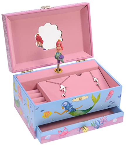 Jewelkeeper Mermaid Music Box & Little Girls Jewelry Set - 3 Mermaid Gifts For Girls - Jewelry Box For Girls #TOP1