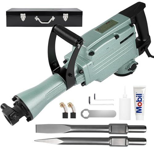 Taladro percutor eléctrico de 65 A con motor de 1250 W, taladro de impacto de alto rendimiento para hormigón y mampostería, compatible con brocas PH65
