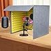 Portable Soundproof Booth Desktop Vocal Recording Booth Square Sound Proof Box Cover Vocal Absorbing Shield Music Recording Equipment to Filter Vocal for Microphone Studio Sound Recording, Gray&Yellow