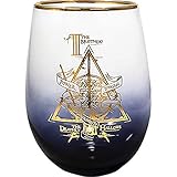 Spoontiques Deathly Hallows Stemless Glass, 1 Count (Pack of 1), Black