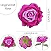 IPOPU 10pcs Artificial Rose Flower Head 5inch Large Fake Silk Rose Flower Purple Velvet Roses Flowers Heads Faux Flowers Bulk for DIY Craft Wedding Bouquet Arrangements Shower Home Party Decor(Purple)