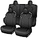 CAR PASS Car Seat Covers for Tesla Model 3 Nappa Leather Bling Diamond Car Seat Protector Full Coverage Airbag Compatible Custom Fit 2017 2018 2019 2020 2021 2022 2023 2024, Black Rhinestone Full Set