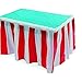 Fun Express Striped Table Skirt, Red/White, 14 Feet x 29 Inches