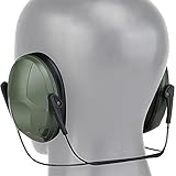 AQzxdc Auriculares Traseros con Cancelación de Ruido, Orejeras de Protección Táctica IPSC, Audífonos con Supresión de Sonido para Airsoft Paintball, para Tiro Al Aire Libre,Verde