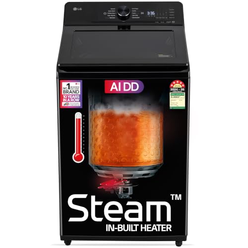 LG 11 Kg, 5 Star, AI Direct Drive Technology, Wi-Fi Enabled, Inverter Direct Drive, Fully Automatic Top Load Washing Machine (TX311SWO, Turbodrum, In Built Heater with Steam, Turbowash, Onyx Black)
