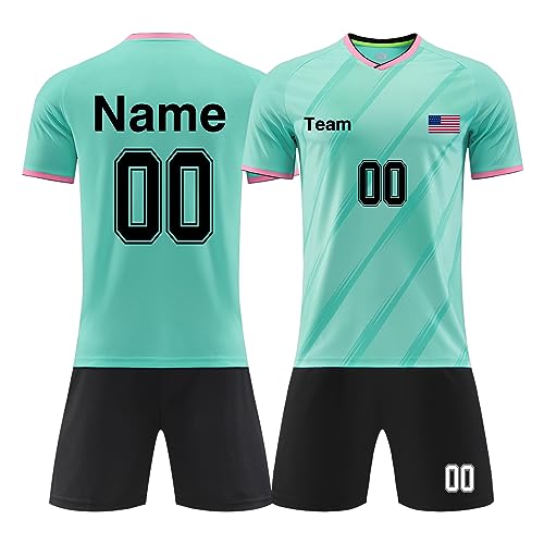 LAIFU Personalized Soccer Jersey set for Kids Adults Custom Soccer Shirt Short with Name Number Team Logo