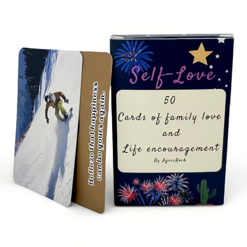 IgnisRock Empowering Self-Love Cards, 50 Mindfulness Cards for Daily Affirmations,