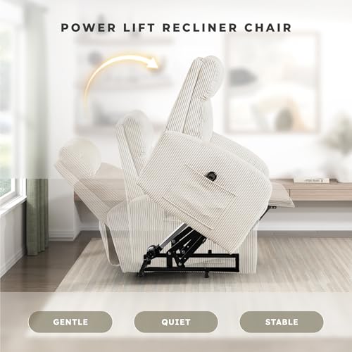 Lexicon Power Lift Recliner Chair for Elderly with Remote Control, Beige by Lexicon - Used condition - Image 6