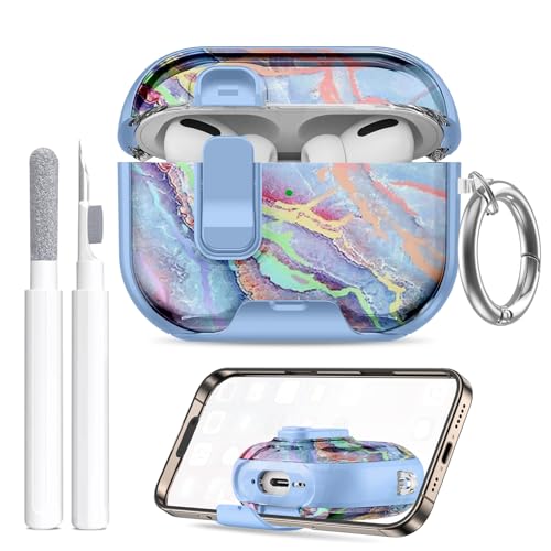 Image of Compatible Airpods Pro 3 Case (2025) with Phone Stand & Cleaner Kit,Cute Soft Silicone Lock Clip Apple AirPods Pro 3rd Generation Case, Airpod Pro 3 Cover with Keychain for Women /Girls
