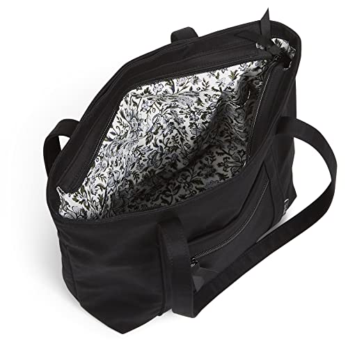 Vera Bradley Womens Small Vera Tote Handbag, Black - Recycled Cotton, One Size Us #TOP2