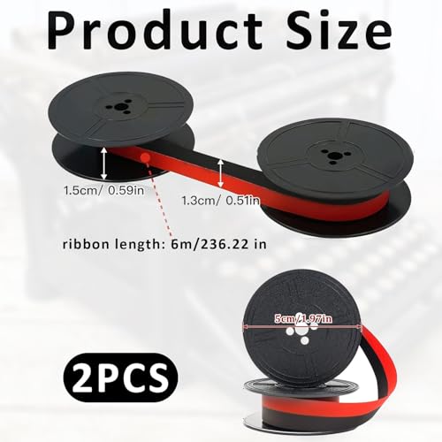 2er Pack Farbband Für Schreibmaschine,Farbband Schreibmaschine,Farbband Schreibmaschine Olympia,Kompatibel Mit Klassischen,Farbband Doppel Spule Schreibmaschinen Farbband Jeweils 7 Meter