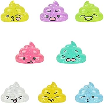 Unicorn Poopsters Figurines Set of 14 Poop Figures Multicolor and Glitter 2 Poop Figure Pencil Toppers Included.