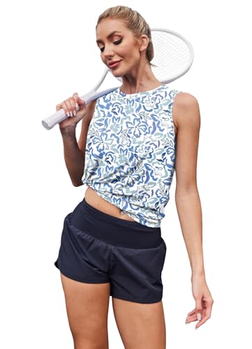 Image of Womens Workout Tank Tops Lightweight Sleeveless Shirts for Women Loose Fit Tops for Athletic Running Tennis Yoga