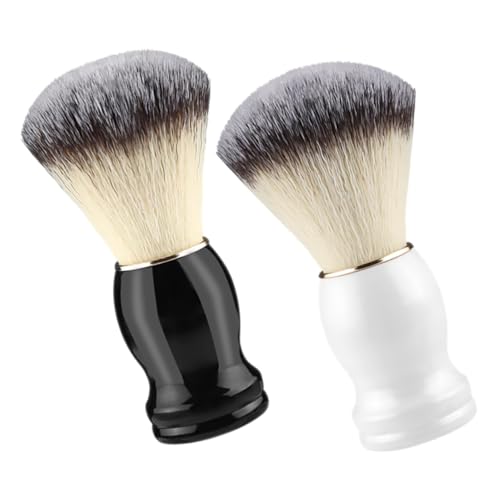 Gatuida Brocha De Afeitar y Brocha Para Bigote Para Hombre 2 Piezas, Cerdas Suaves, Colores Negro y Blanco, Portátil y Multifuncional Para Limpieza Facial, Afeitado y Cuidado Personal