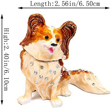 QIFU Dog Series Hand Painted Hinged Jewelry Trinket Box Unique Gift Home Decor