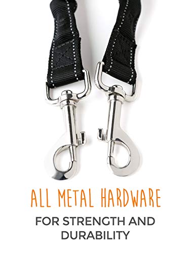 Mighty Paw Bungeex2 Double Dog Leash, Premium Quality Dog Leash, Comfort Force Absorbing Bungee (Standard | 30-100Lbs | No Handle, Black) #TOP3