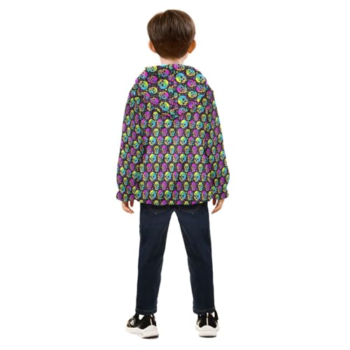 Skull Boys Fleece Coat,Children's Zip-Up Hoodie Jacket,Baby Warm Fashion Outerwear 3-10T,A1133254