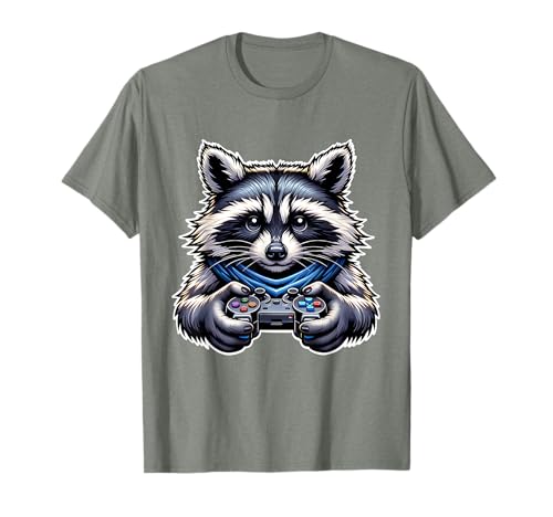 Funny Raccoon Gamer - Cute Animal Gaming Nerd Design T-Shirt
