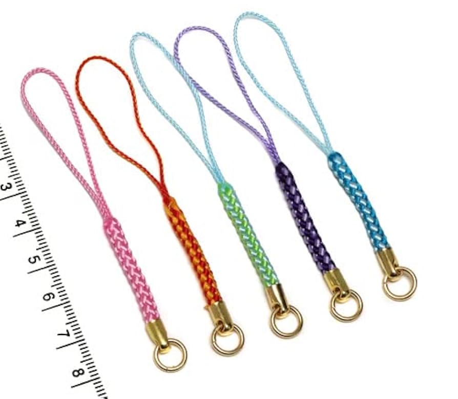 ハッピー　根付け5個 ちょっとお得】根付け紐 5本セット 全25色 日本製 90mm