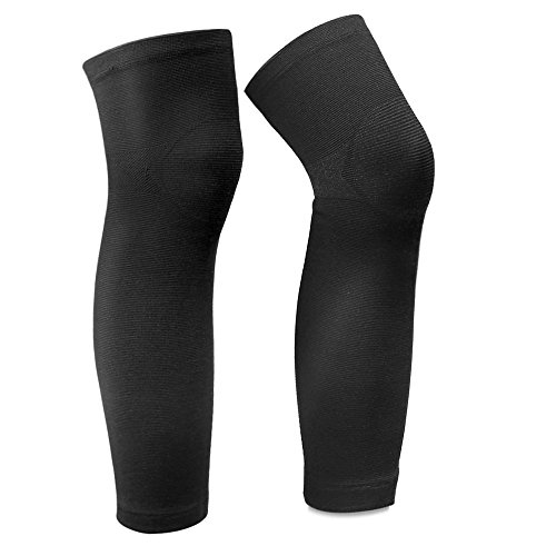 Lonew Leg Knee Compression Brace, Best Knee Calf Support Sleeve for Sports,Running,Basketball,Shin Splint,Calf/Knee Pain Relief,Arthritis and Injury Recovery &More Fits Men and Women (2 Piece) L
