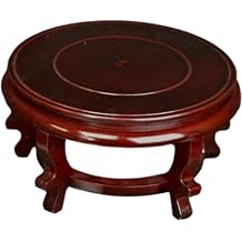 6" Wooden Rosewood Fishbowl Display Vase Stand Plant Pot Display Stand
